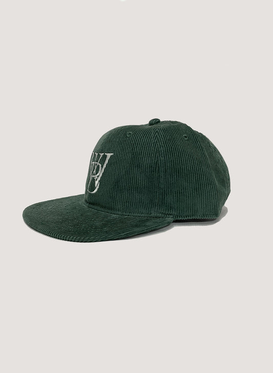 WOODBLOCK EMBROIDERY CORDUROY WB LOGO CAP GREEN (WB-24SS-010)