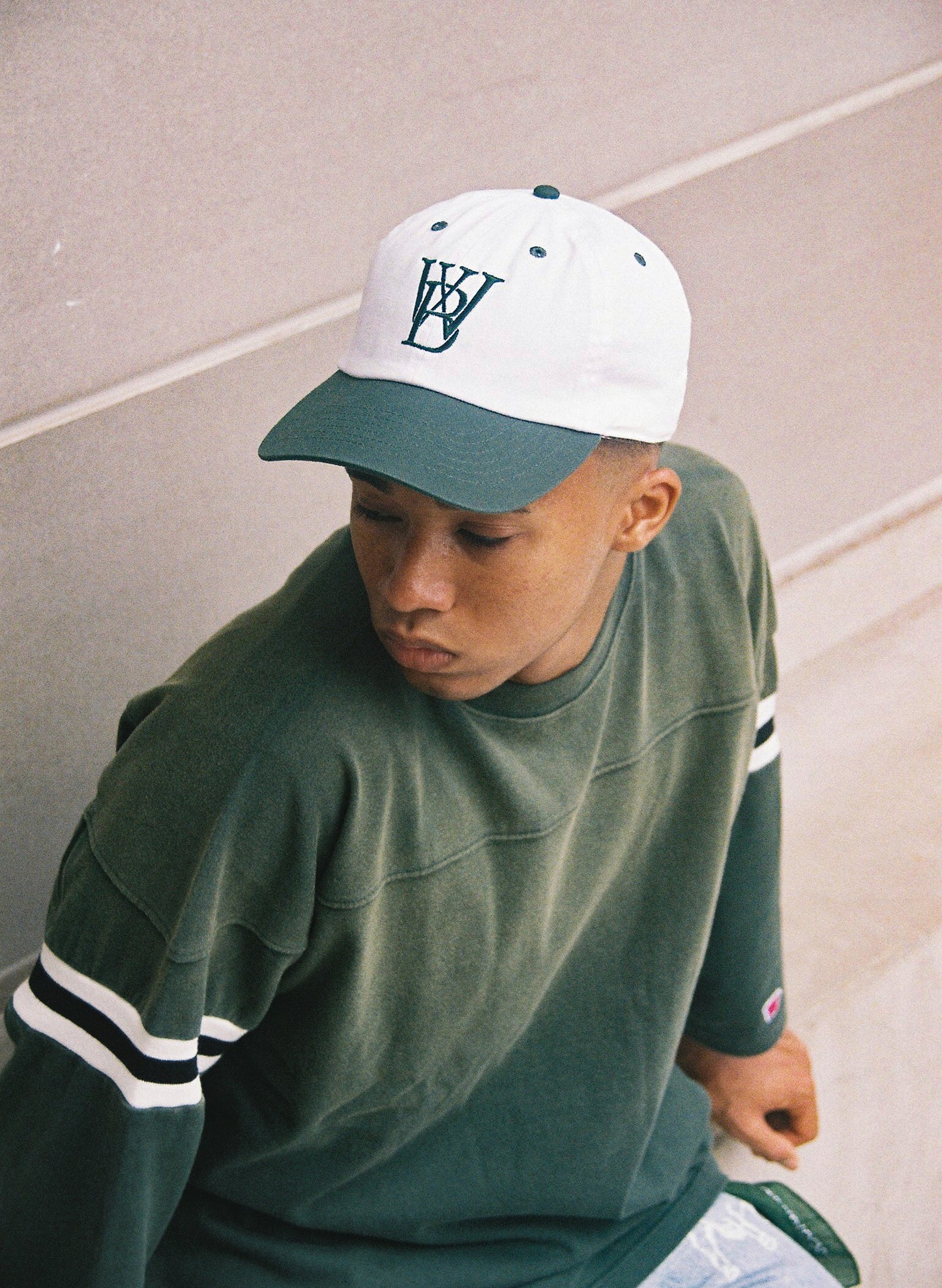 WOODBLOCK WB CLASSIC LOGO 2TONE CAP WHITE/GREEN (WB-25SS-023)