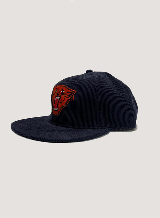 WOODBLOCK EMBROIDERY CORDUROY TIGER CAP NAVY (WB-24SS-011)
