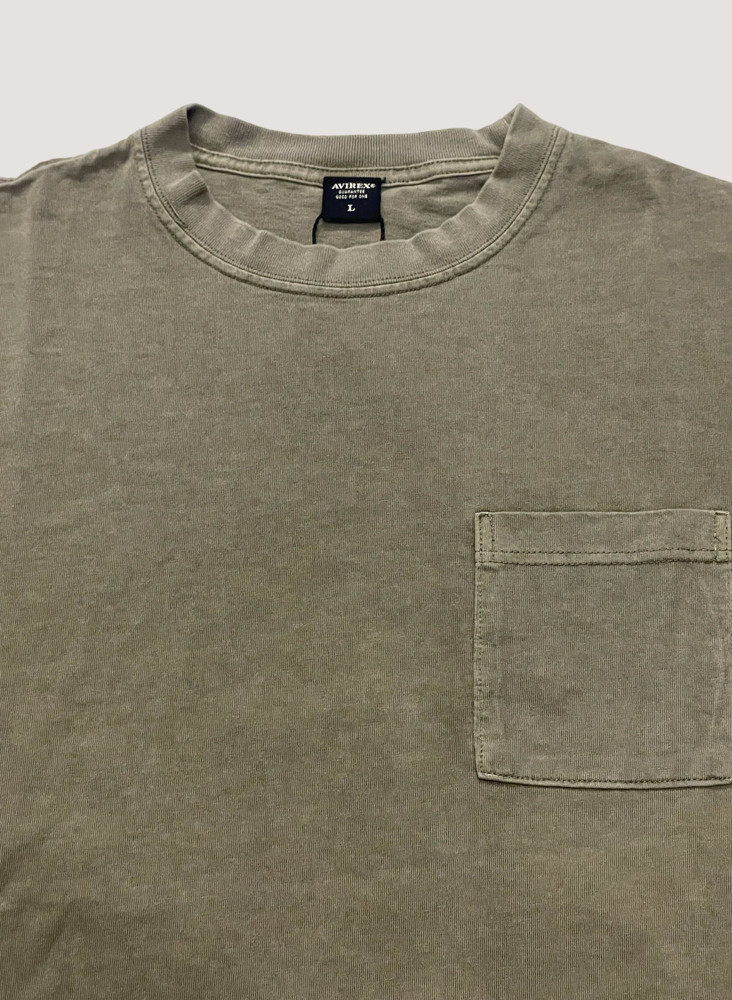 AVIREX x WOODBLOCK FADE WASH TEE OLIVE (WB-23SS-A01)