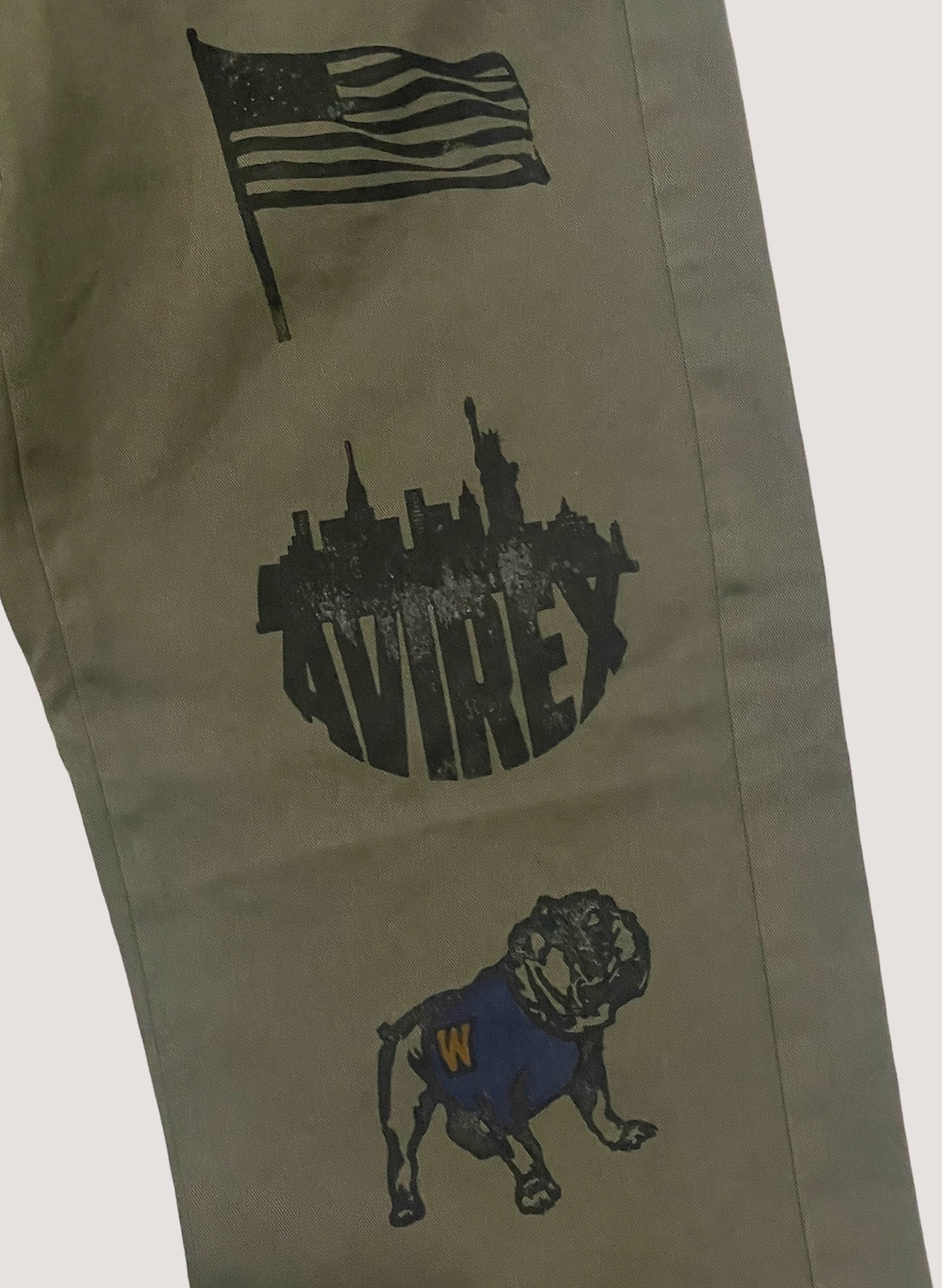 AVIREX x WOODBLOCK ICONIC CHINO TROUSERS OLIVE (WB-23SS-A02)