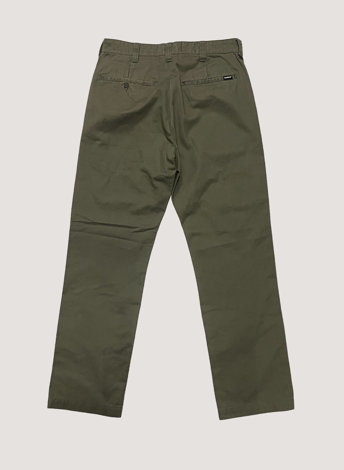 AVIREX x WOODBLOCK ICONIC CHINO TROUSERS OLIVE (WB-23SS-A02)