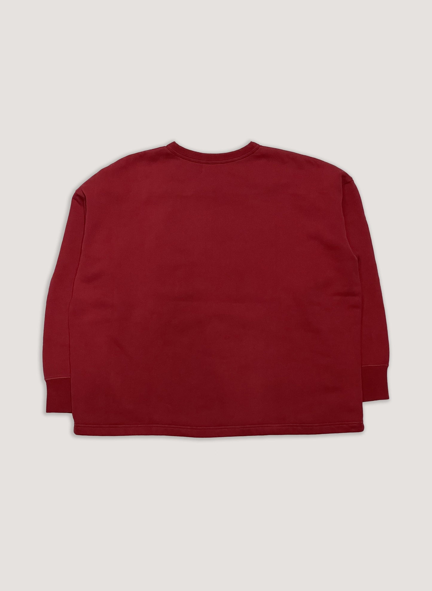 WOODBLOCK 79 FELT PATCHED PIGMENT FOOTBALL SWEAT RED (WB-23AW-037)