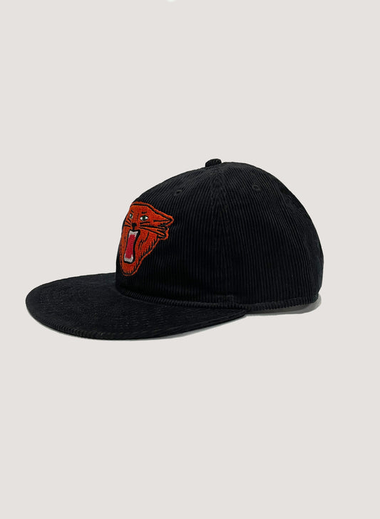 WOODBLOCK EMBROIDERY CORDUROY TIGER CAP BLACK (WB-24SS-011)