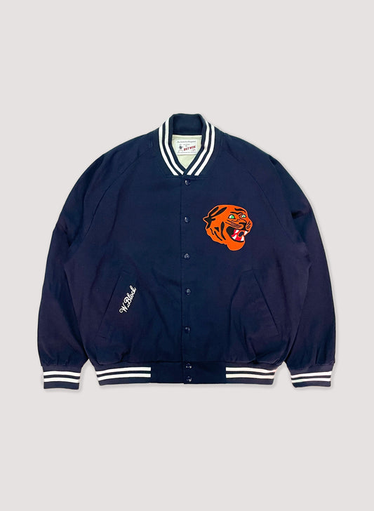 WOODBLOCK + BUTWIN COTTON VARSITY JACKET (TIGER / NAVY)(23SS-011)