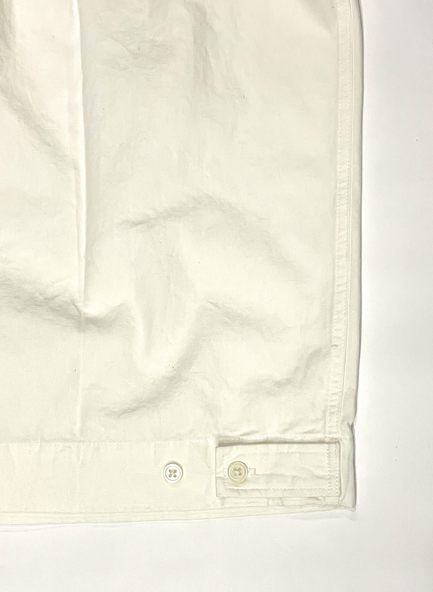 WOODBLOCK S/S OPEN COLLAR SHIRT WITH FELT PATCHES OFF WHITE(23SS-016)