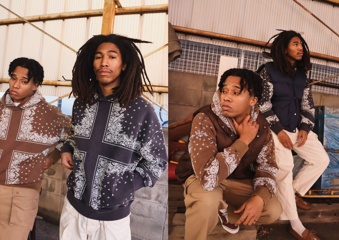 WOODBLOCK BANDANA SWEAT HOODIE