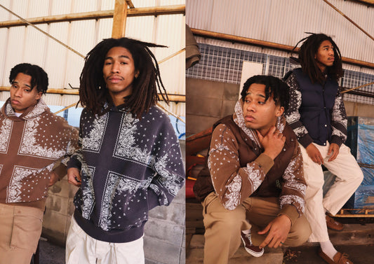 WOODBLOCK BANDANA SWEAT HOODIE