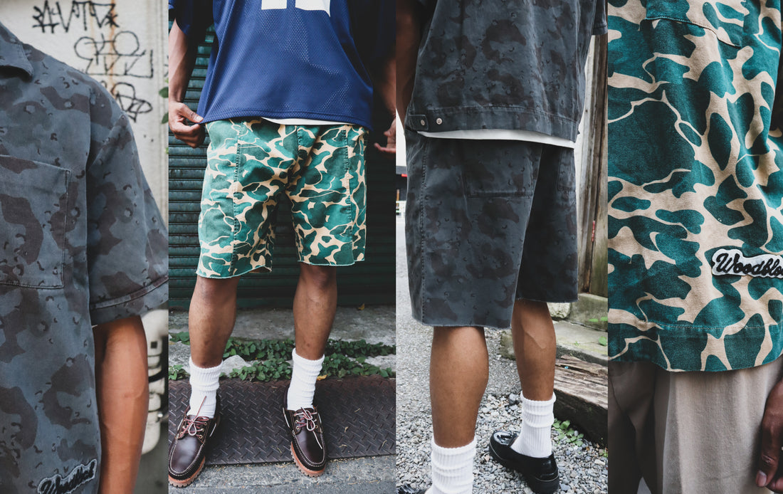 WOODBLOCK S/S OPEN COLLAR SHIRT & SHORTS