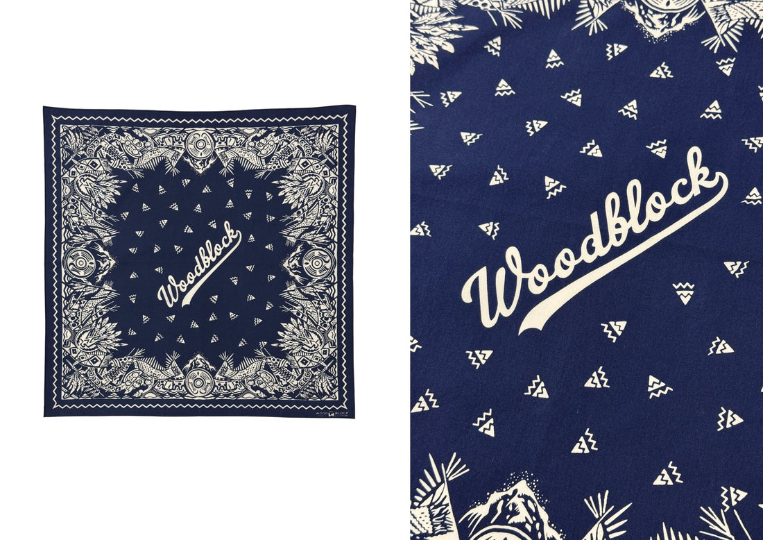 WOODBLOCK BANDANA SCARF