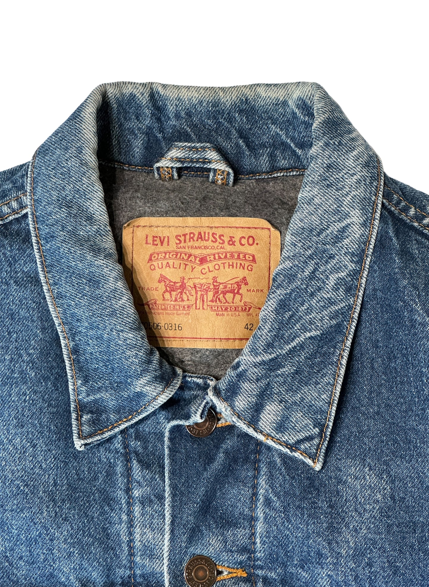 (SUP-013)  LEVI’S 70506 - 0316 FLANNEL - MADE IN USA  (42・L相当)