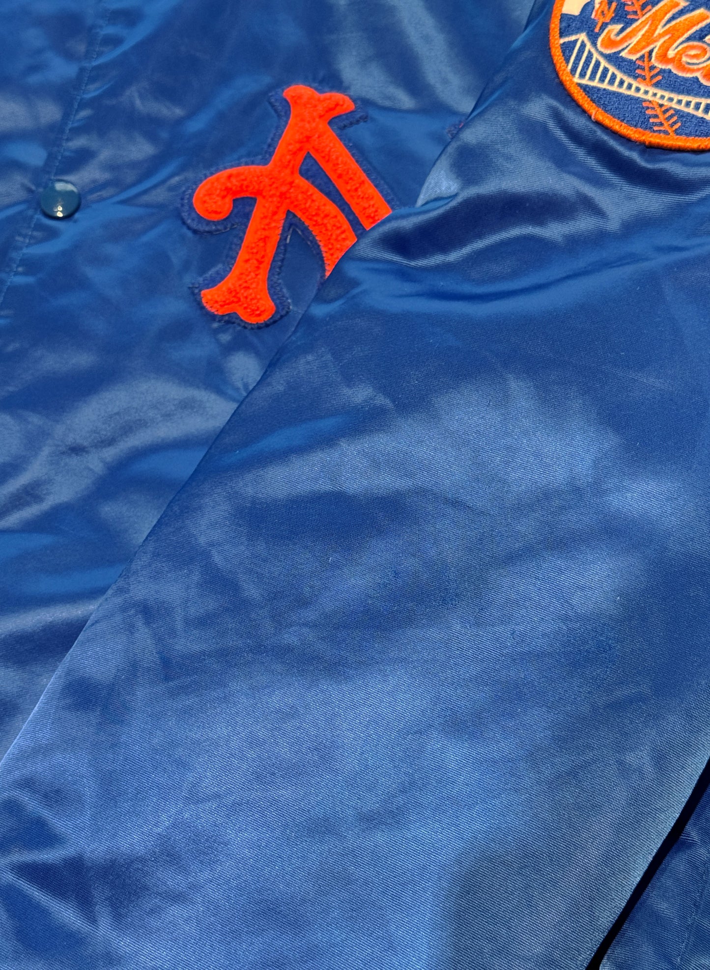 (SUP-559) STARTER NEW YORK METS QUILTING NYLON STADIUM JACKET - XL - MADE IN U.S.A.