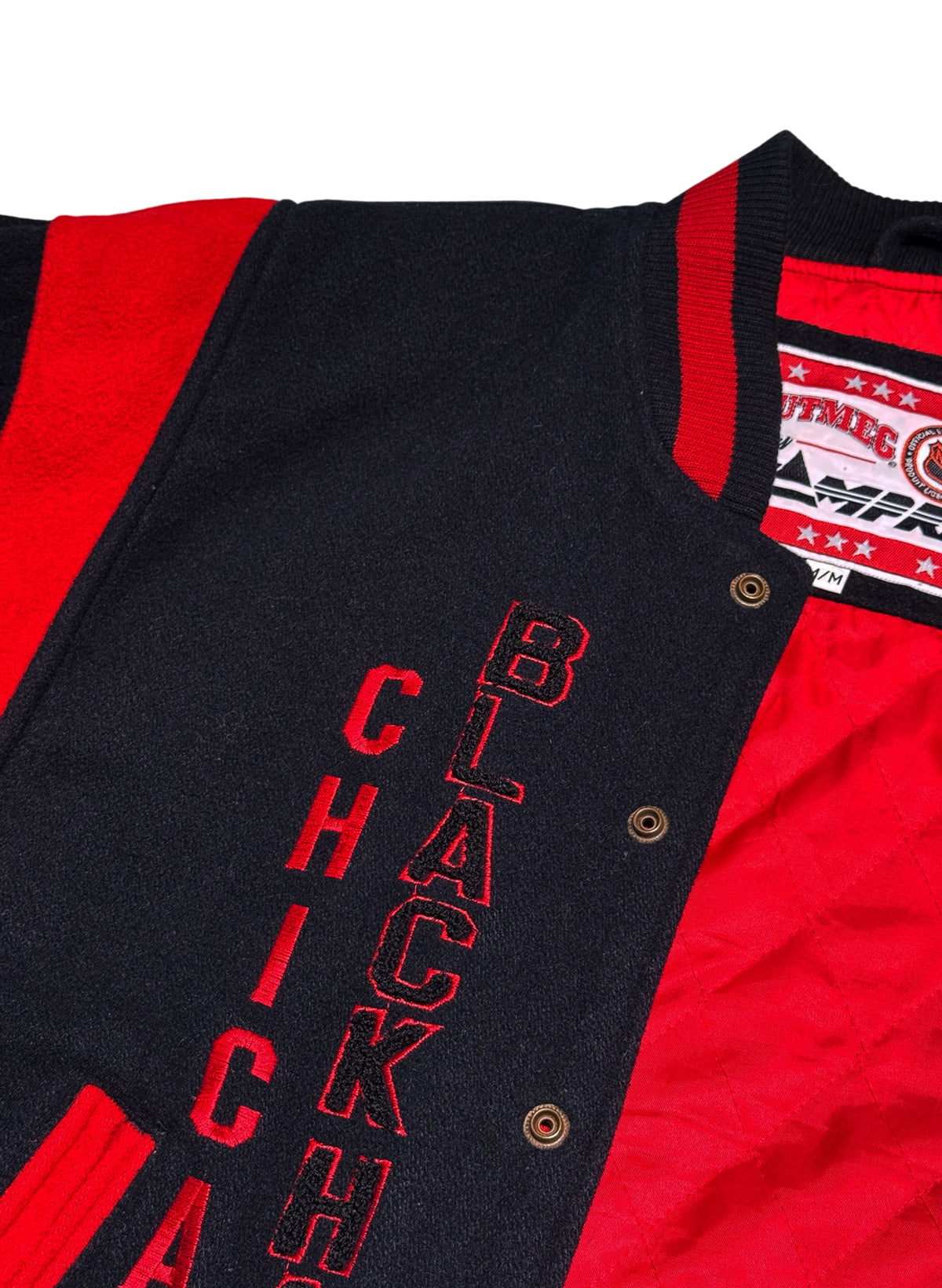 (SUP-880) NHL CHICAGO BLACKHAWKS MELTON STADIUM JACKET - M