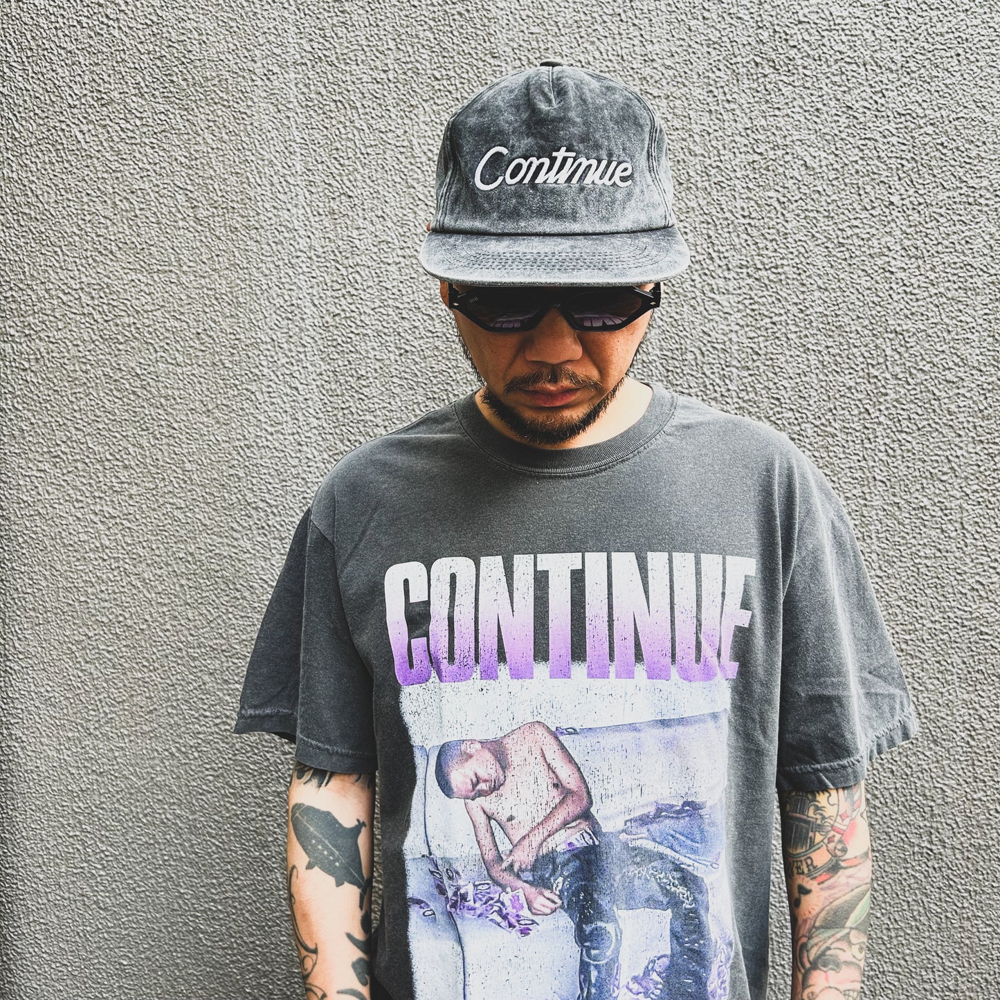 WOODBLOCK x YSM "CONTINUE" SCRIPT LOGO SNAP BACK CAP PIGMENT BLACK (WB-24AW-009)