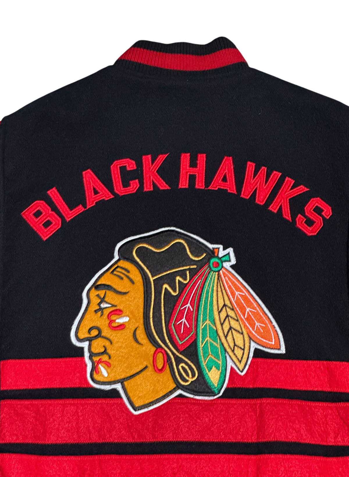 (SUP-880) NHL CHICAGO BLACKHAWKS MELTON STADIUM JACKET - M