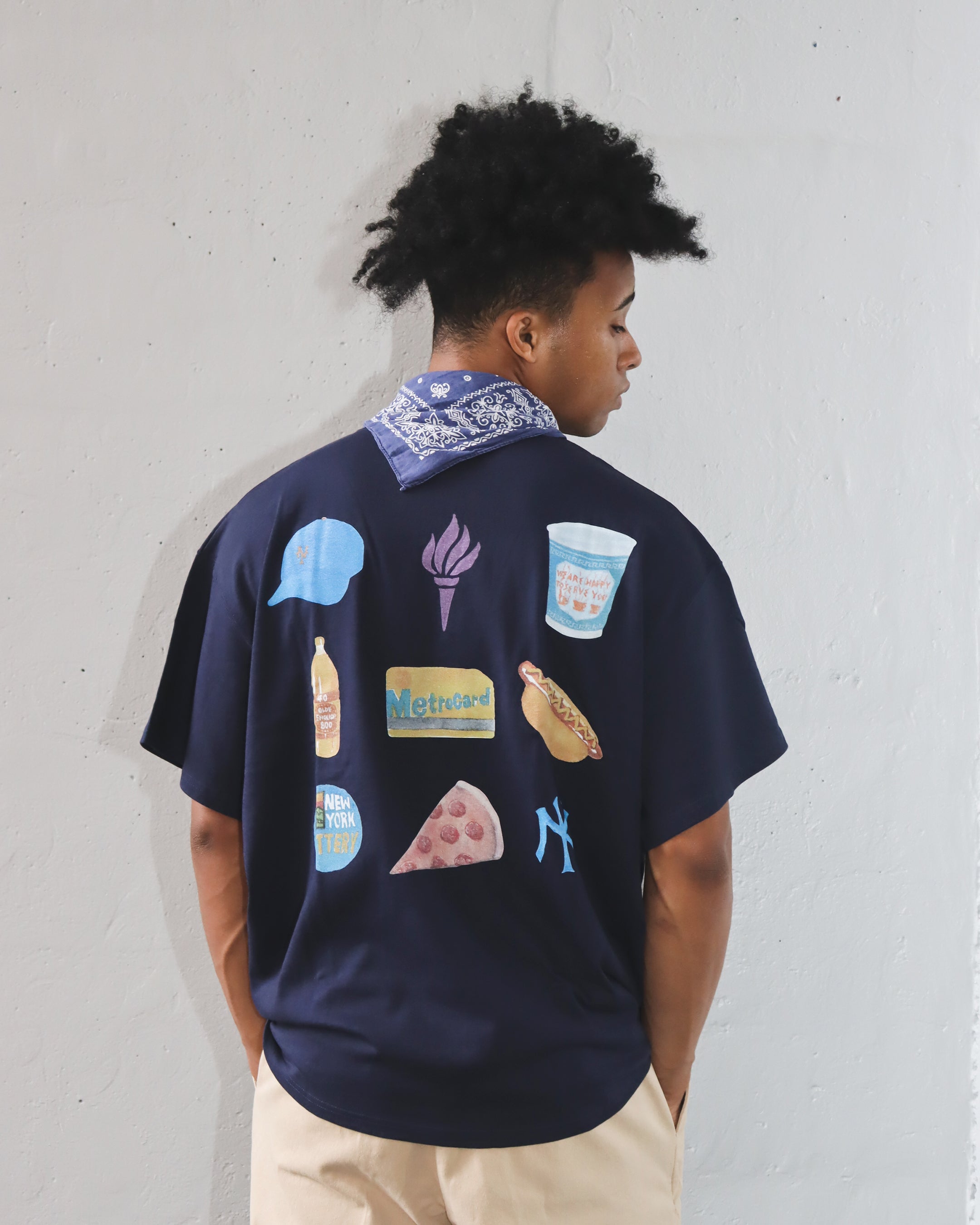 WOODBLOCK x TSUYOSHI YAMANAKA NEW YORK POCKET T-SHIRT NAVY (WB-26SS-02