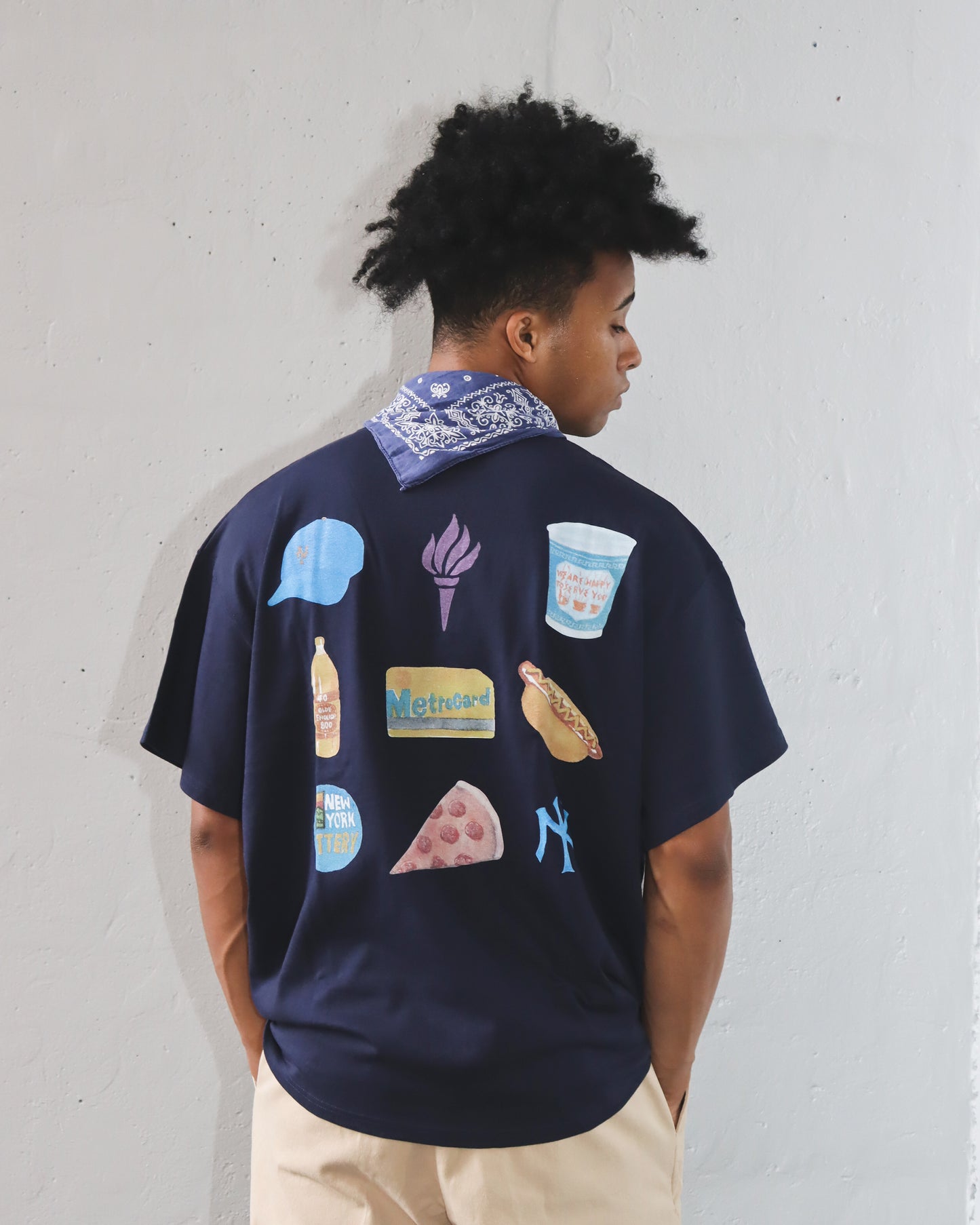 WOODBLOCK x TSUYOSHI YAMANAKA NEW YORK POCKET T-SHIRT NAVY (WB-26SS-024)