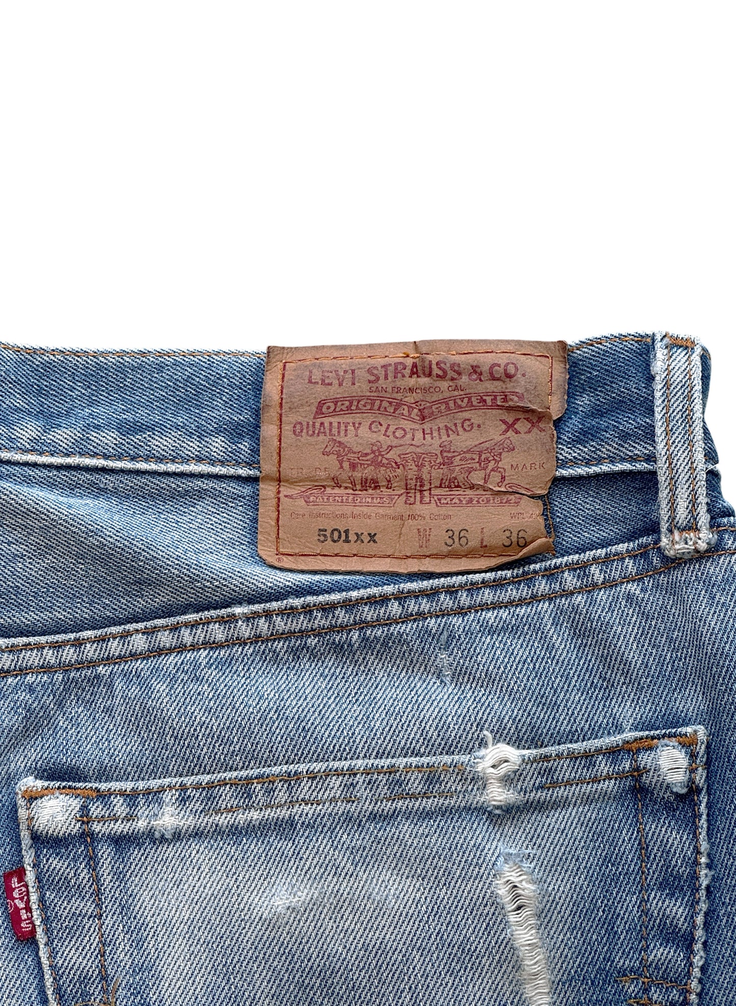 (SUP-633) 90s LEVI'S 501 "DAMAGE" - MADE IN MEXICO