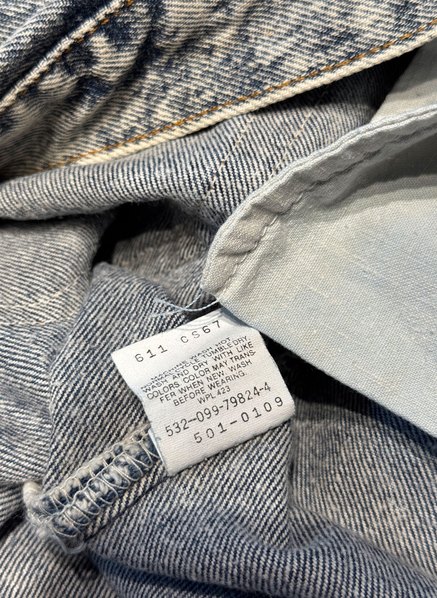 (SUP-446) LEVI'S 80s Chemical wash "501" Jeans - Made in U.S.A.