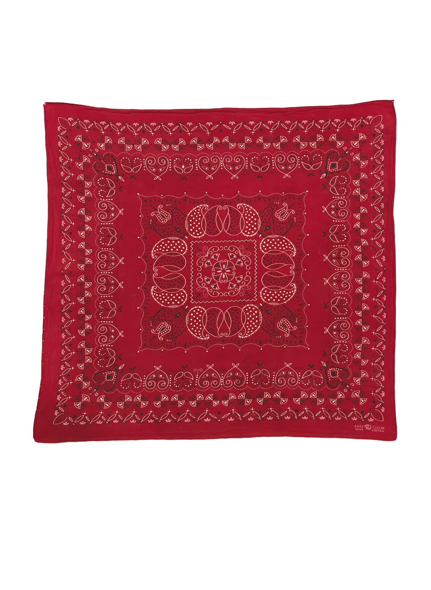 (UD-151) 60's VINTAGE BANDANA ELEPHANT BRAND RED