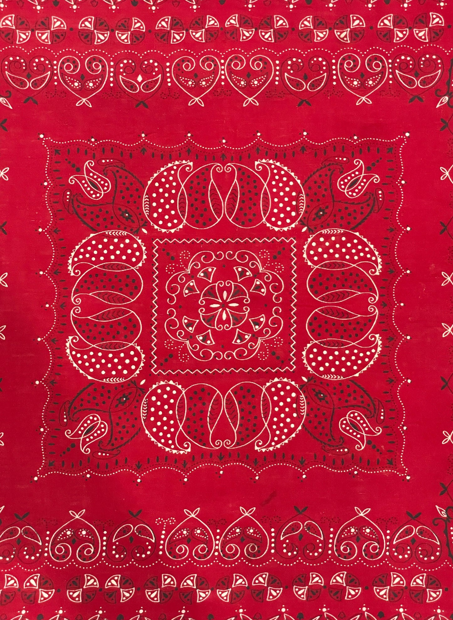 (UD-151) 60's VINTAGE BANDANA ELEPHANT BRAND RED