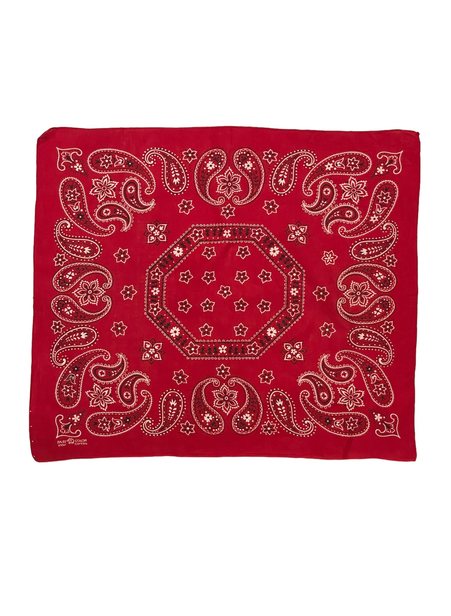 (UD-155) 60's VINTAGE BANDANA ELEPHANT BRAND RED