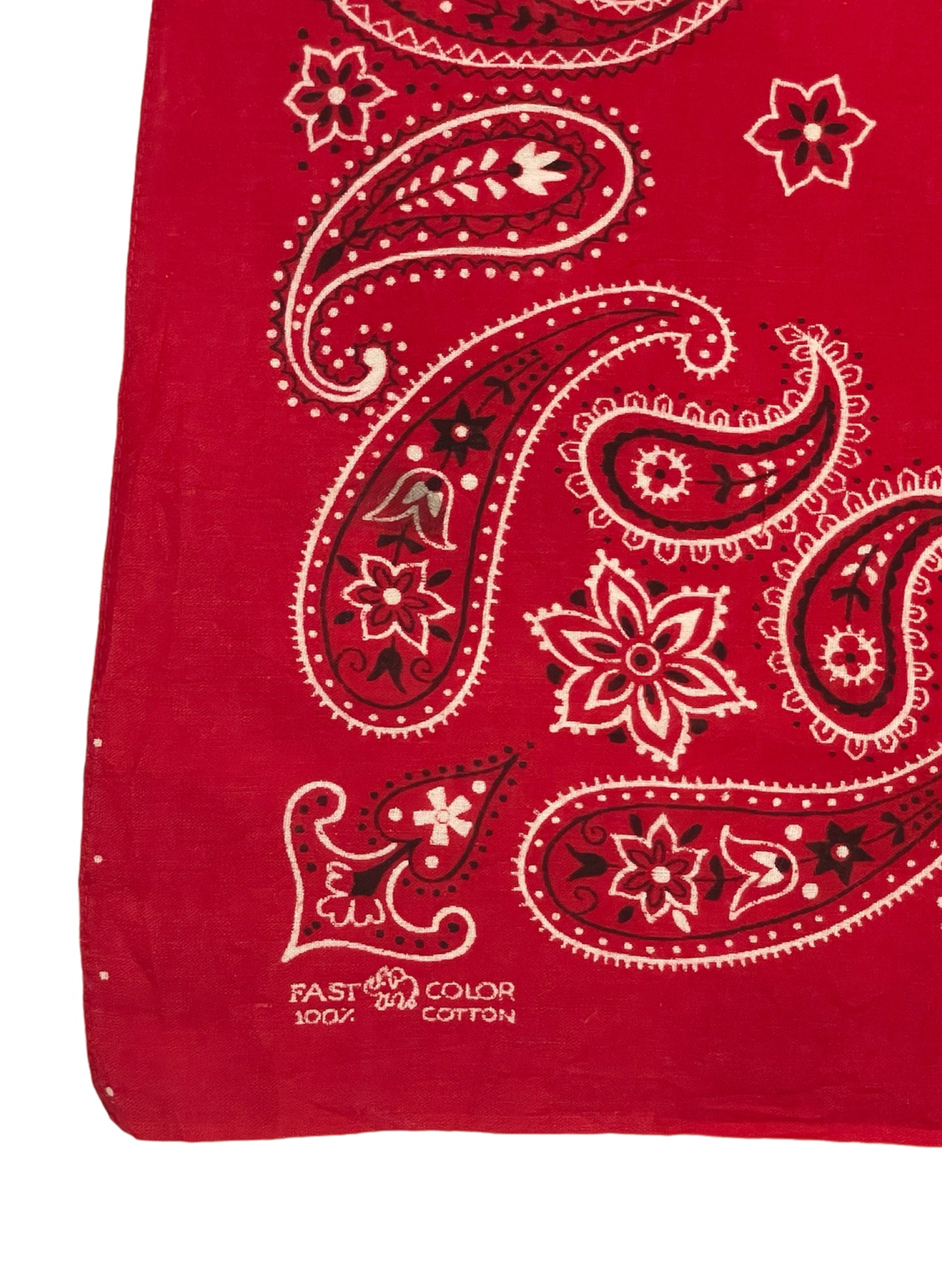 (UD-155) 60's VINTAGE BANDANA ELEPHANT BRAND RED