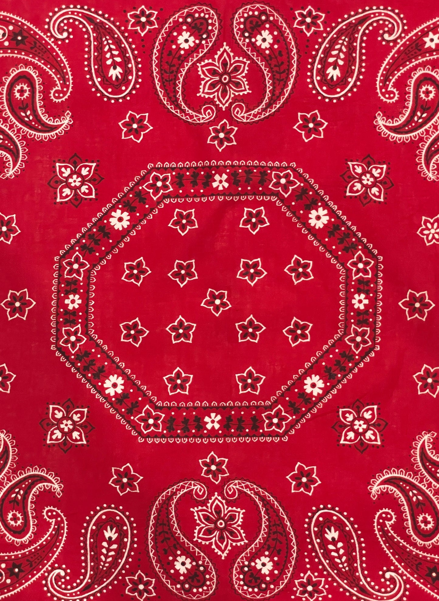 (UD-155) 60's VINTAGE BANDANA ELEPHANT BRAND RED