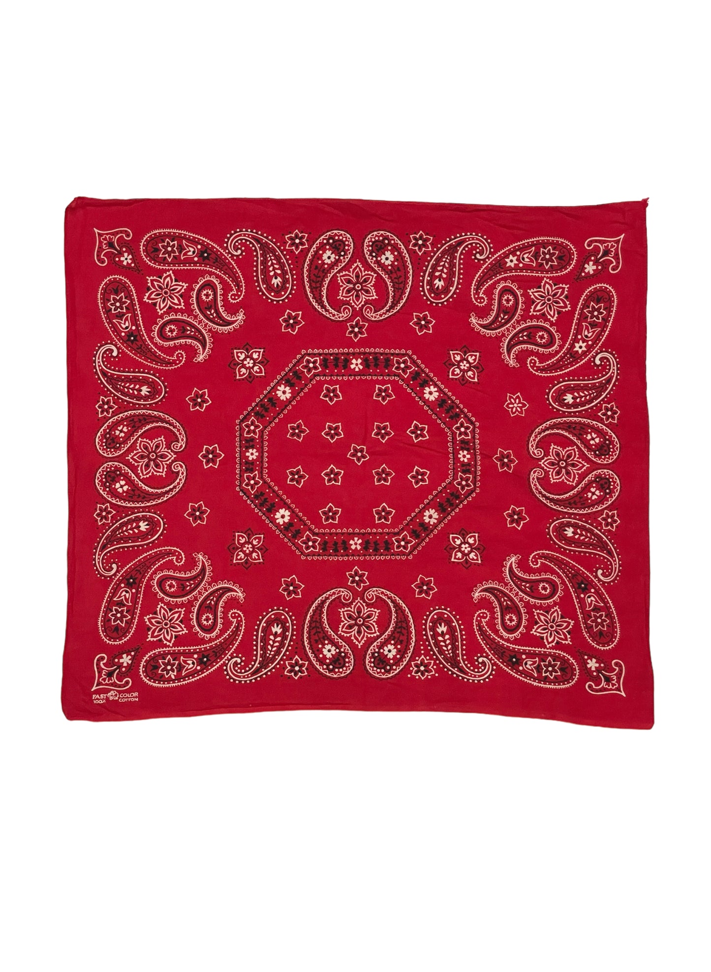 (UD-157) 60's VINTAGE BANDANA ELEPHANT BRAND RED