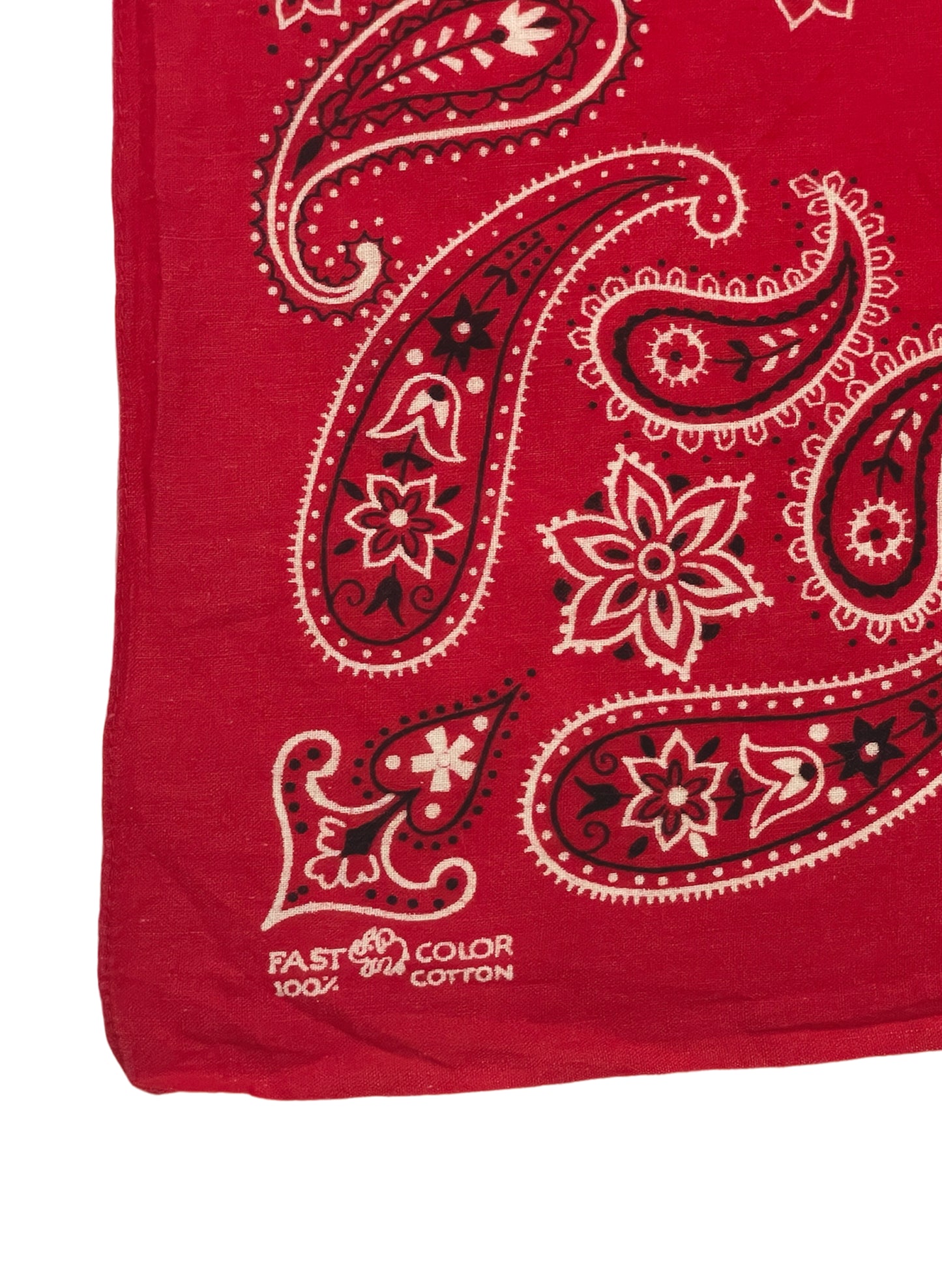 (UD-157) 60's VINTAGE BANDANA ELEPHANT BRAND RED