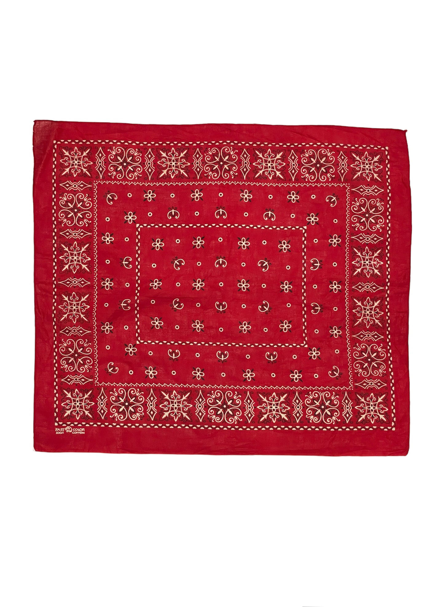 (UD-158) 60's VINTAGE BANDANA ELEPHANT BRAND RED