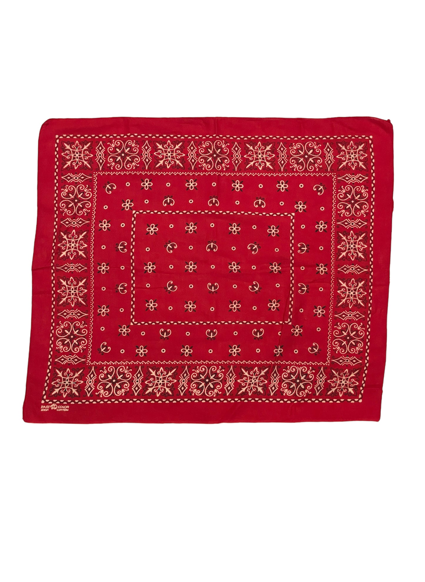 (UD-161) 60's VINTAGE BANDANA ELEPHANT BRAND RED