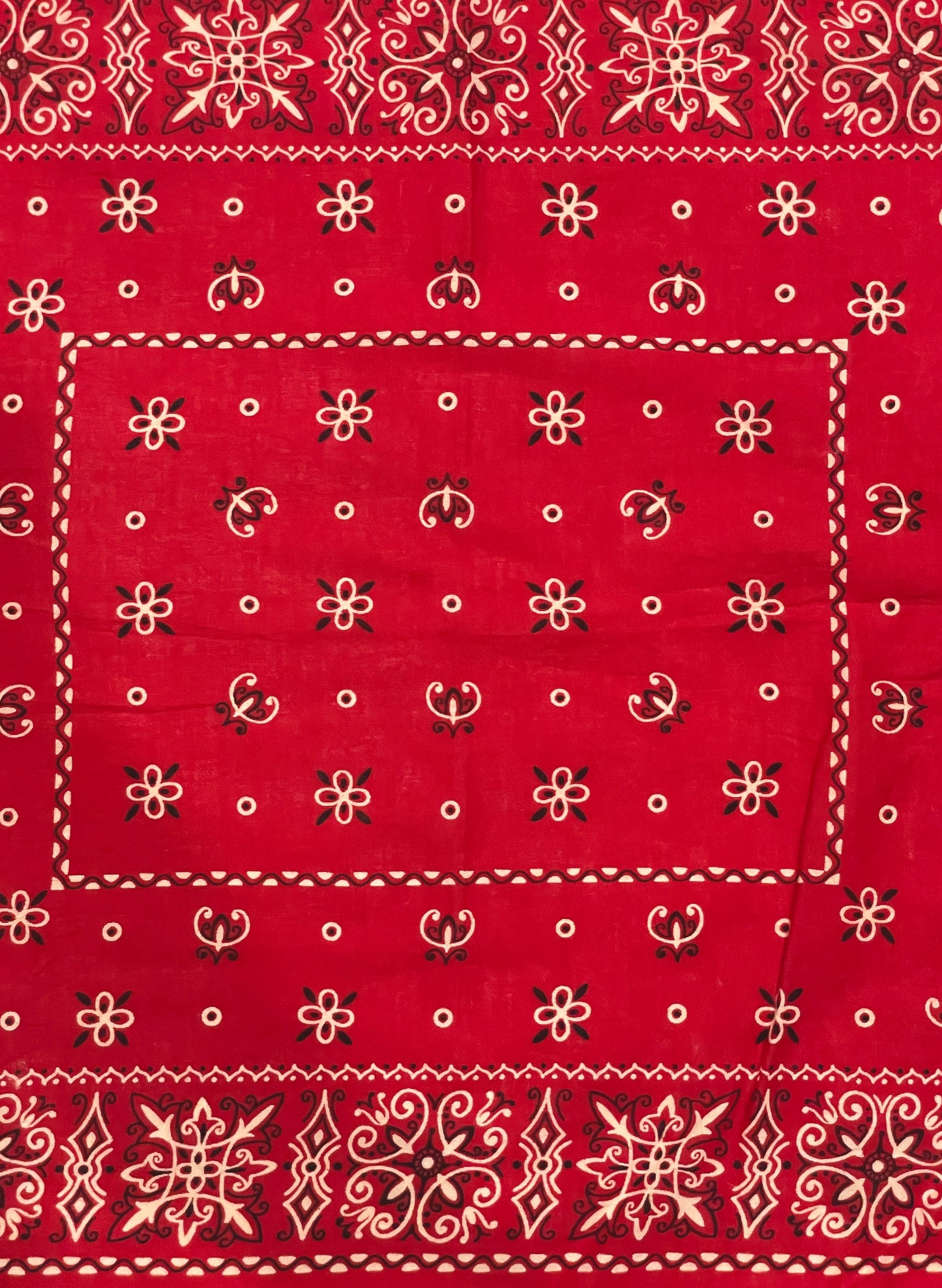 (UD-161) 60's VINTAGE BANDANA ELEPHANT BRAND RED