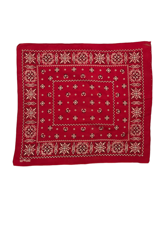 (UD-162) 60's VINTAGE BANDANA ELEPHANT BRAND RED