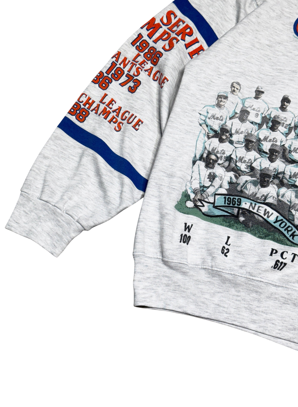(SUP-882) MLB 1969 NEW YORK METS CREW NECK SWEAT - L - MADE IN U.S.A.