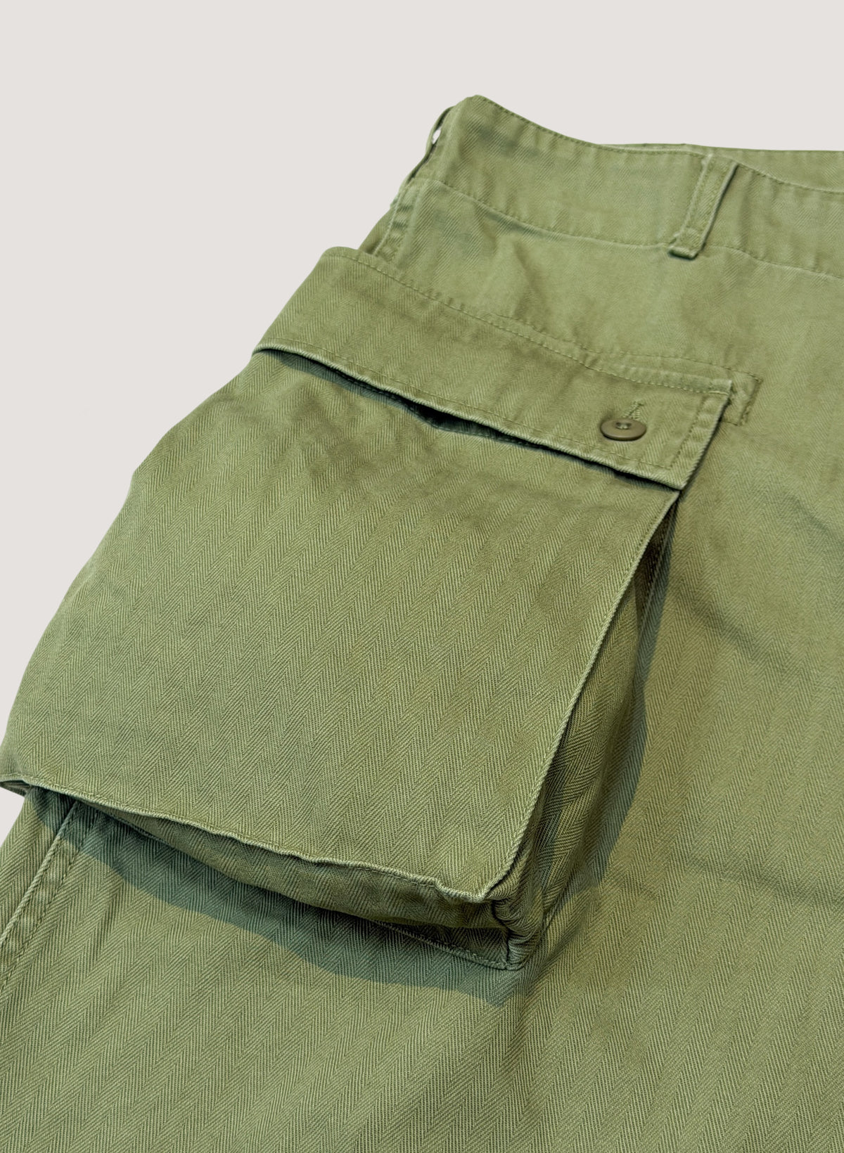 WOODBLOCK W-44 HERRINGBONE CARGO SHORTS OLIVE (WB-26SS-023)