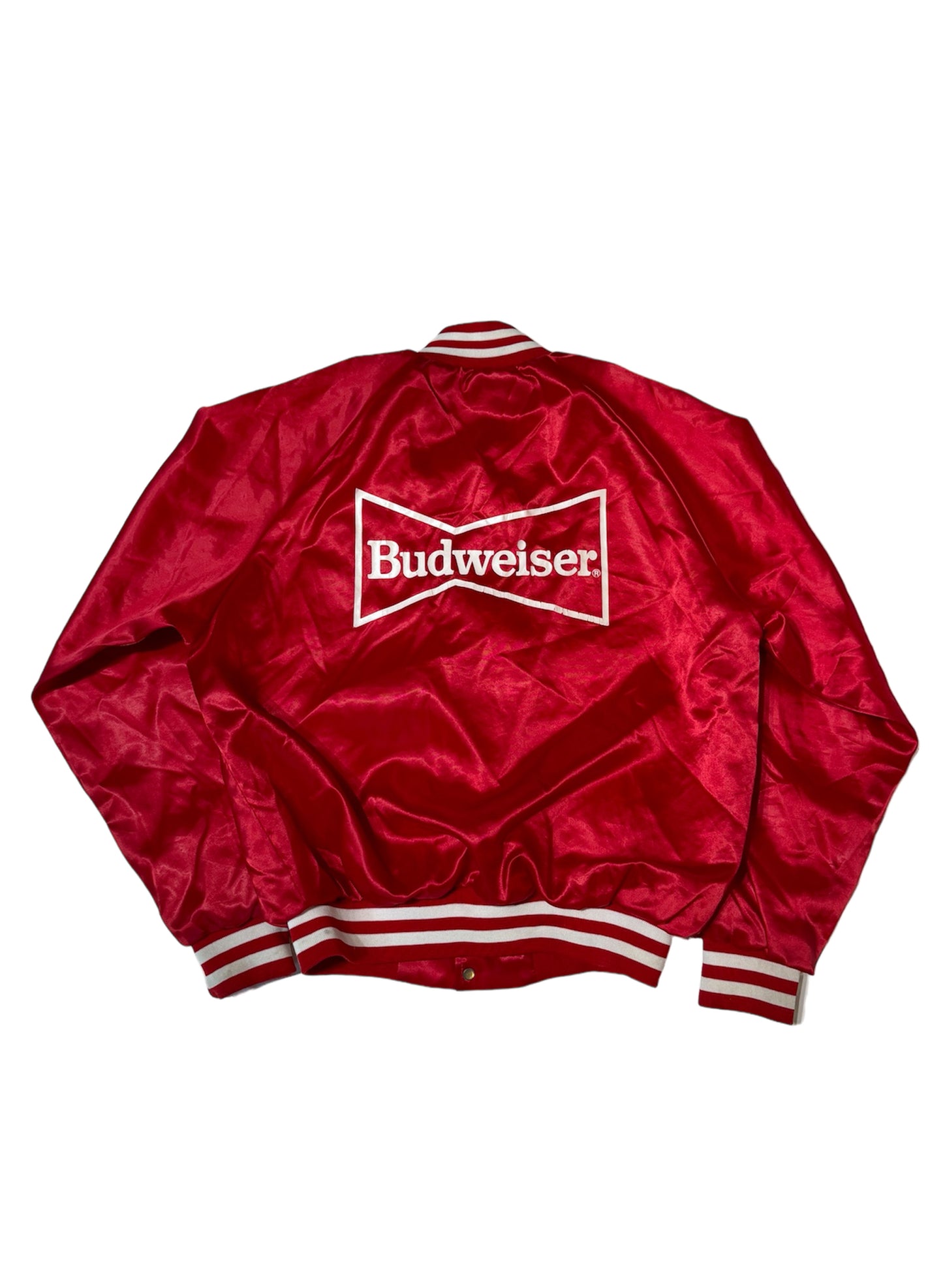 (SUP-180)  Budweiser SNAP BUTTON NYLON JACKET - MADE IN U.S.A.  (XL)