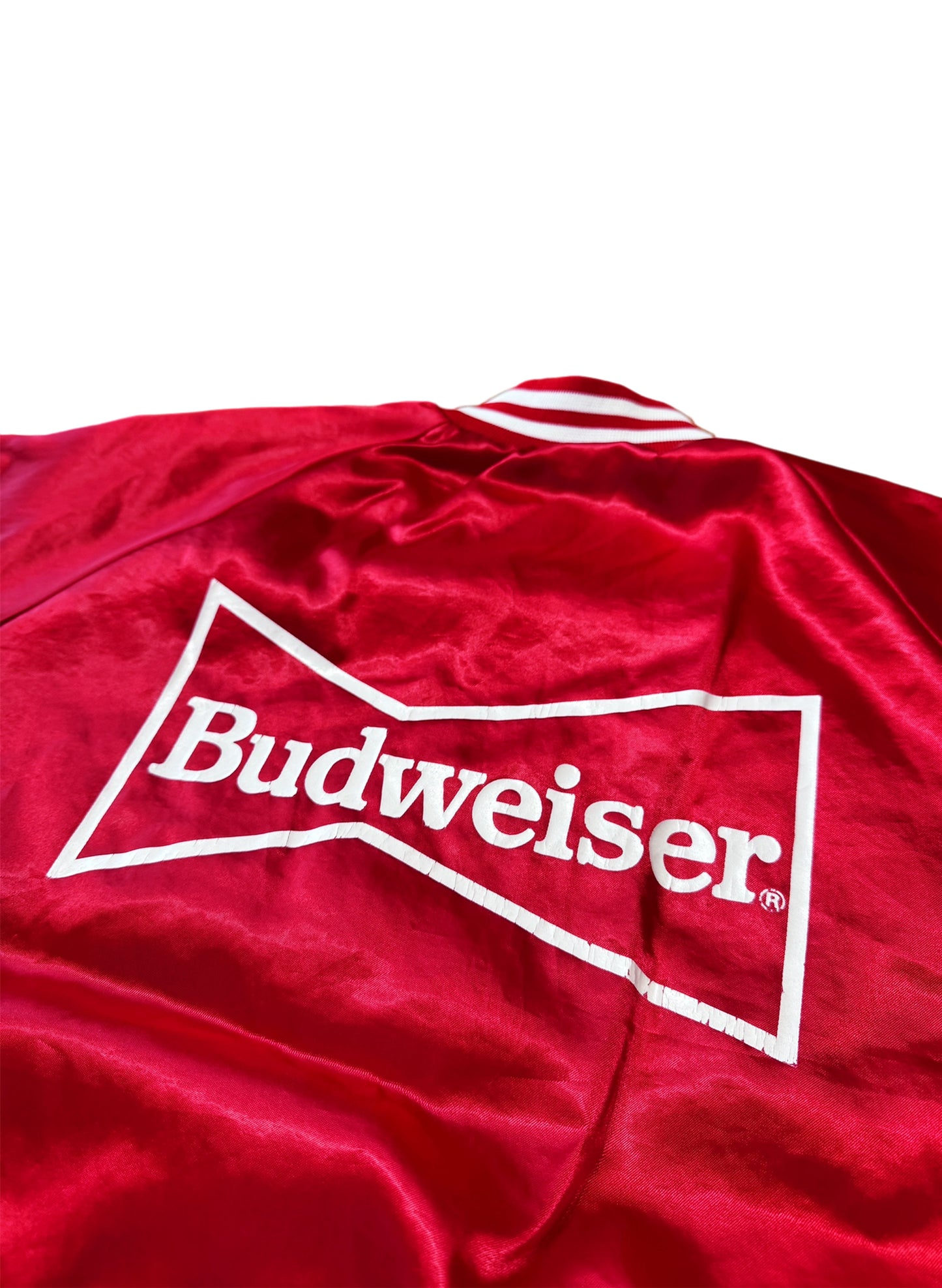 (SUP-180)  Budweiser SNAP BUTTON NYLON JACKET - MADE IN U.S.A.  (XL)