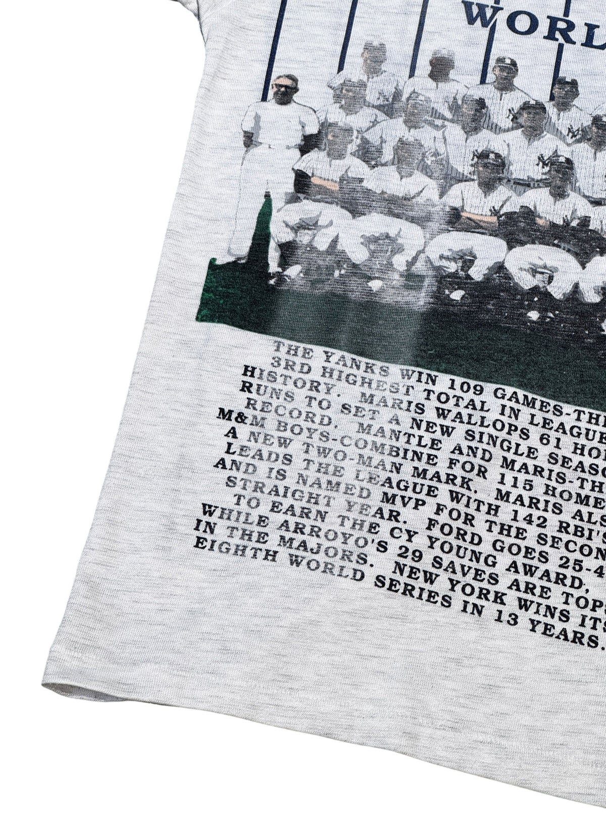 (SUP-853) MLB 1961 NEW YORK YANKEES 3/4 SLEEVE TEE (L) - MADE IN U.S.A.