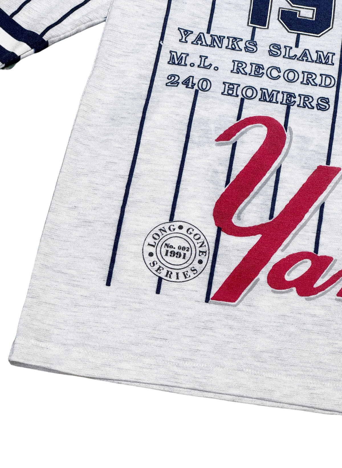(SUP-853) MLB 1961 NEW YORK YANKEES 3/4 SLEEVE TEE (L) - MADE IN U.S.A.