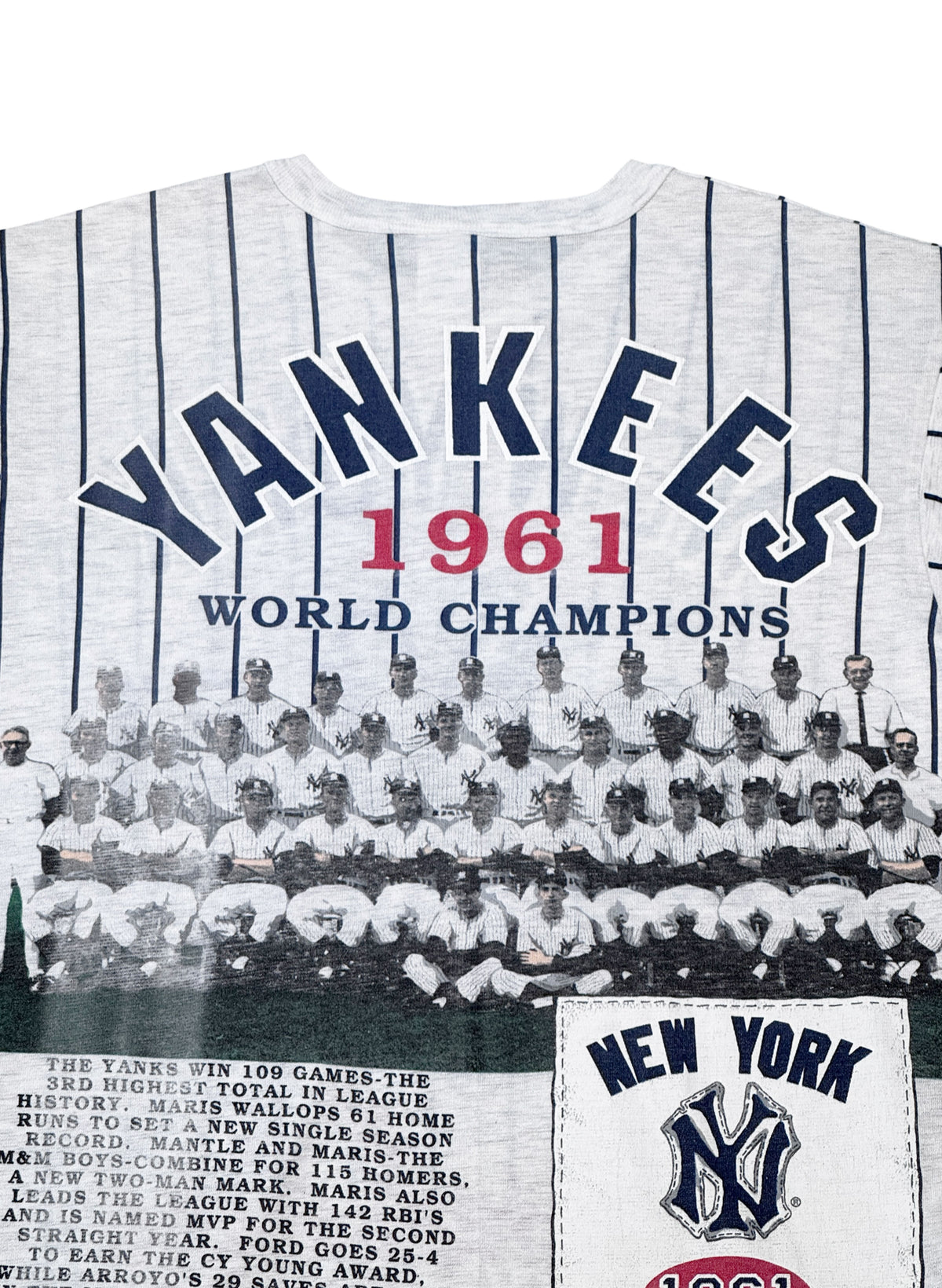 (SUP-853) MLB 1961 NEW YORK YANKEES 3/4 SLEEVE TEE (L) - MADE IN U.S.A.