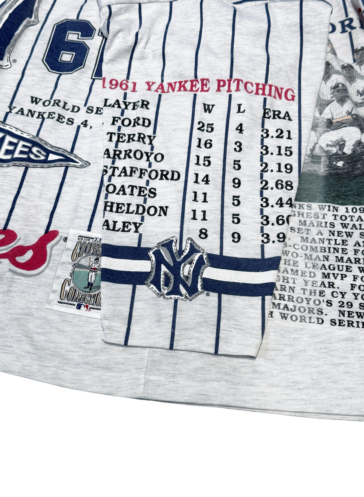 (SUP-853) MLB 1961 NEW YORK YANKEES 3/4 SLEEVE TEE (L) - MADE IN U.S.A.