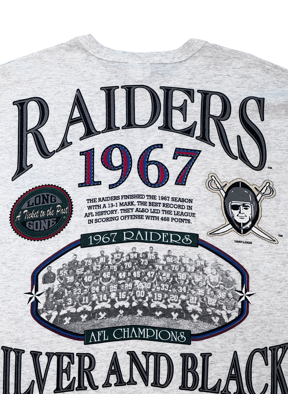 (SUP-857) NFL 1980 "RAIDERS" 3/4 SLEEVE TEE (XL) - MADE IN U.S.A.