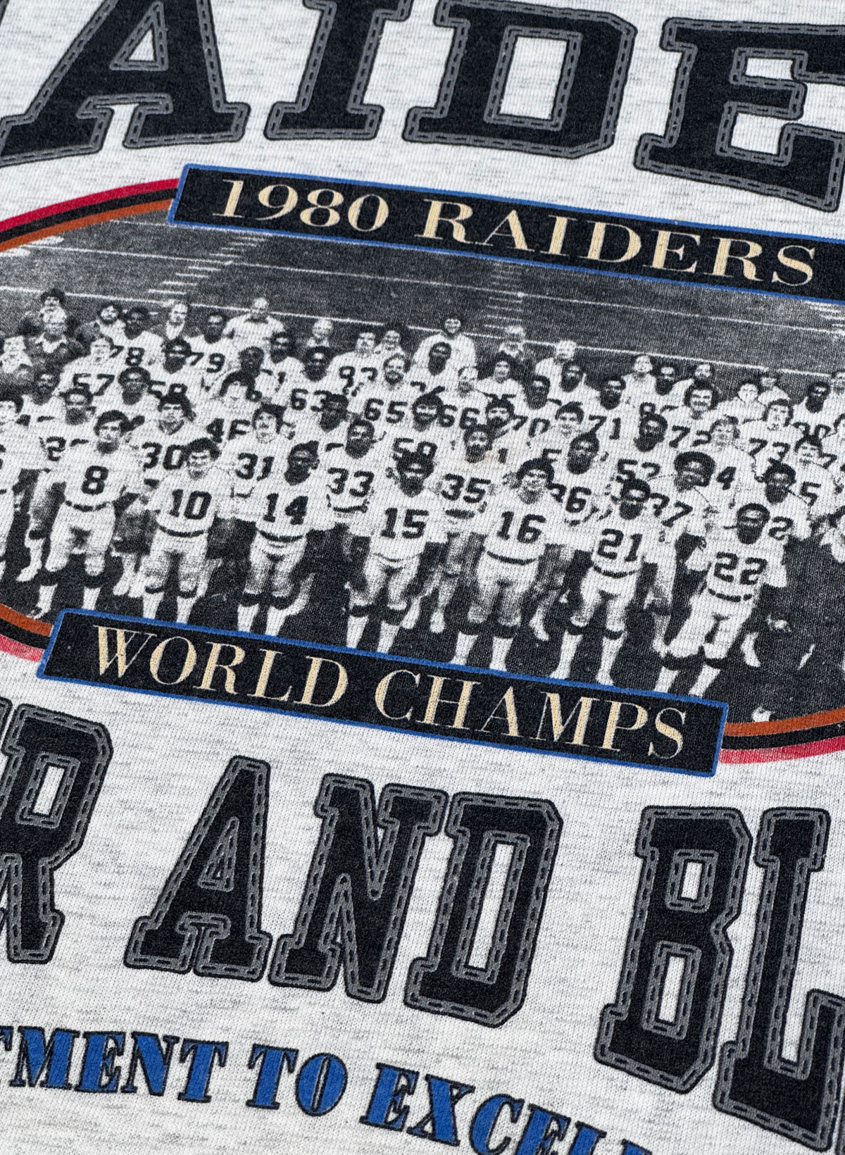 (SUP-857) NFL 1980 "RAIDERS" 3/4 SLEEVE TEE (XL) - MADE IN U.S.A.