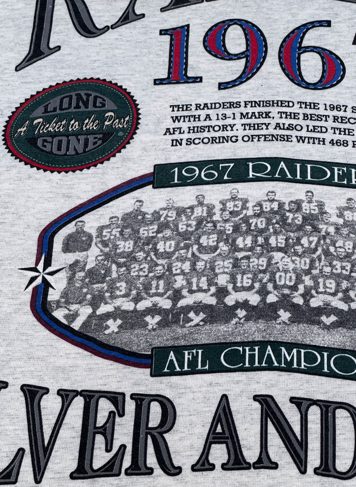 (SUP-857) NFL 1980 "RAIDERS" 3/4 SLEEVE TEE (XL) - MADE IN U.S.A.