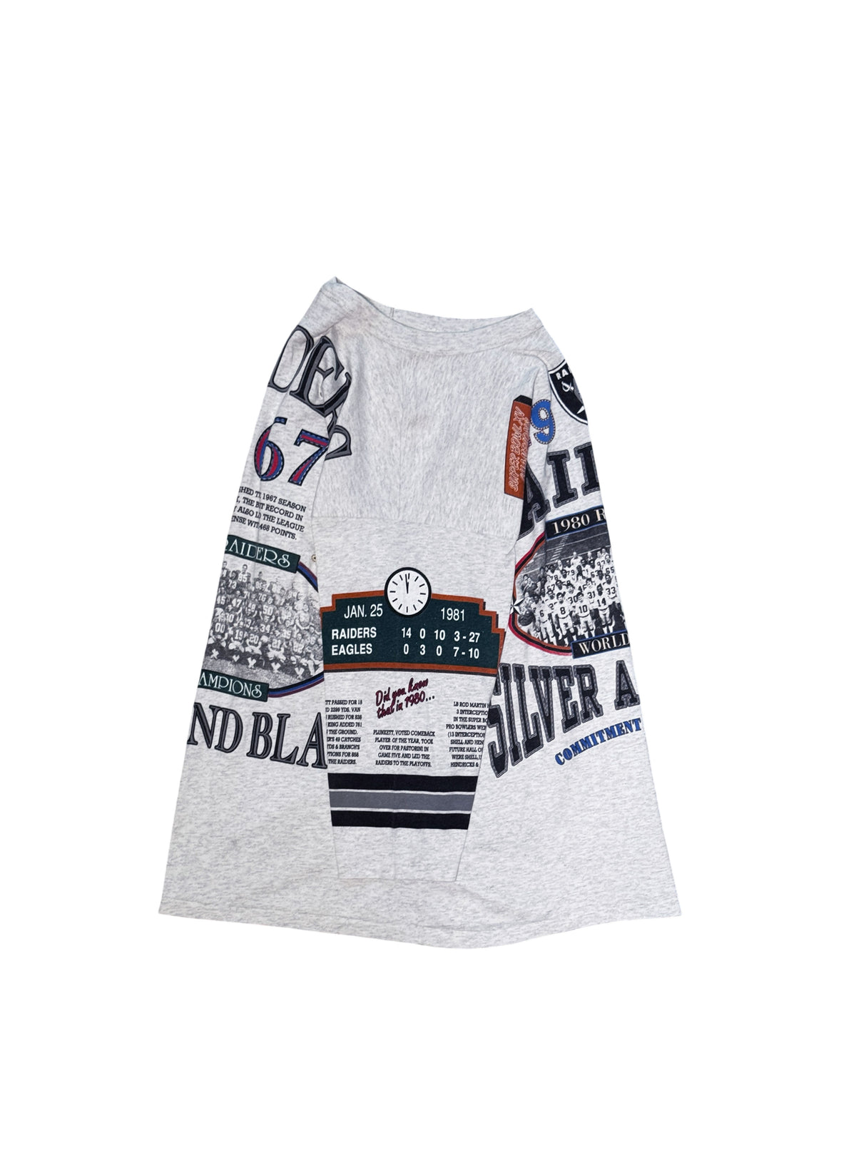 (SUP-857) NFL 1980 "RAIDERS" 3/4 SLEEVE TEE (XL) - MADE IN U.S.A.