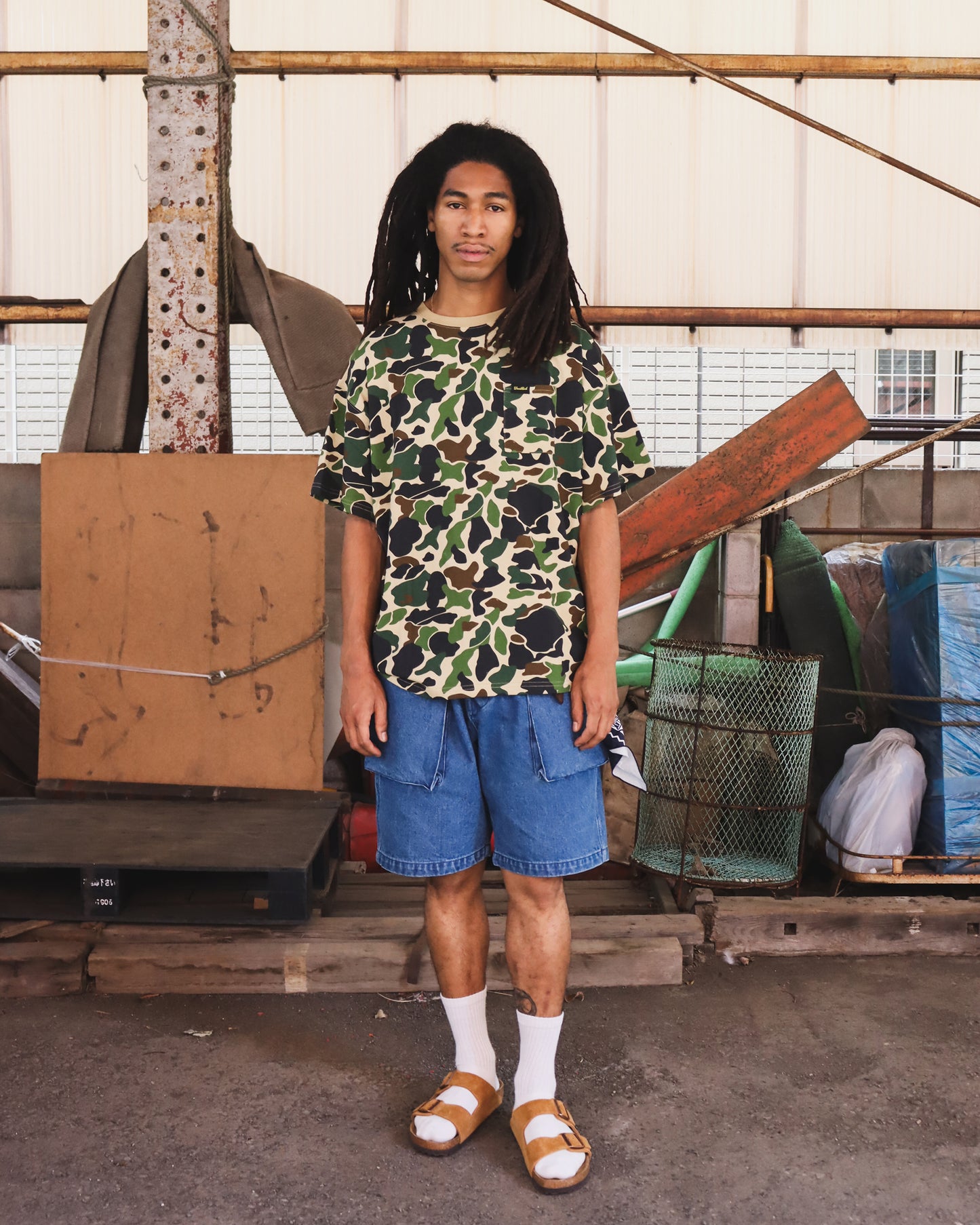 WOODBLOCK WIDE SILHOUETTE POCKET T-SHIRT DUCK HUNTER CAMO (WB-26SS-025)