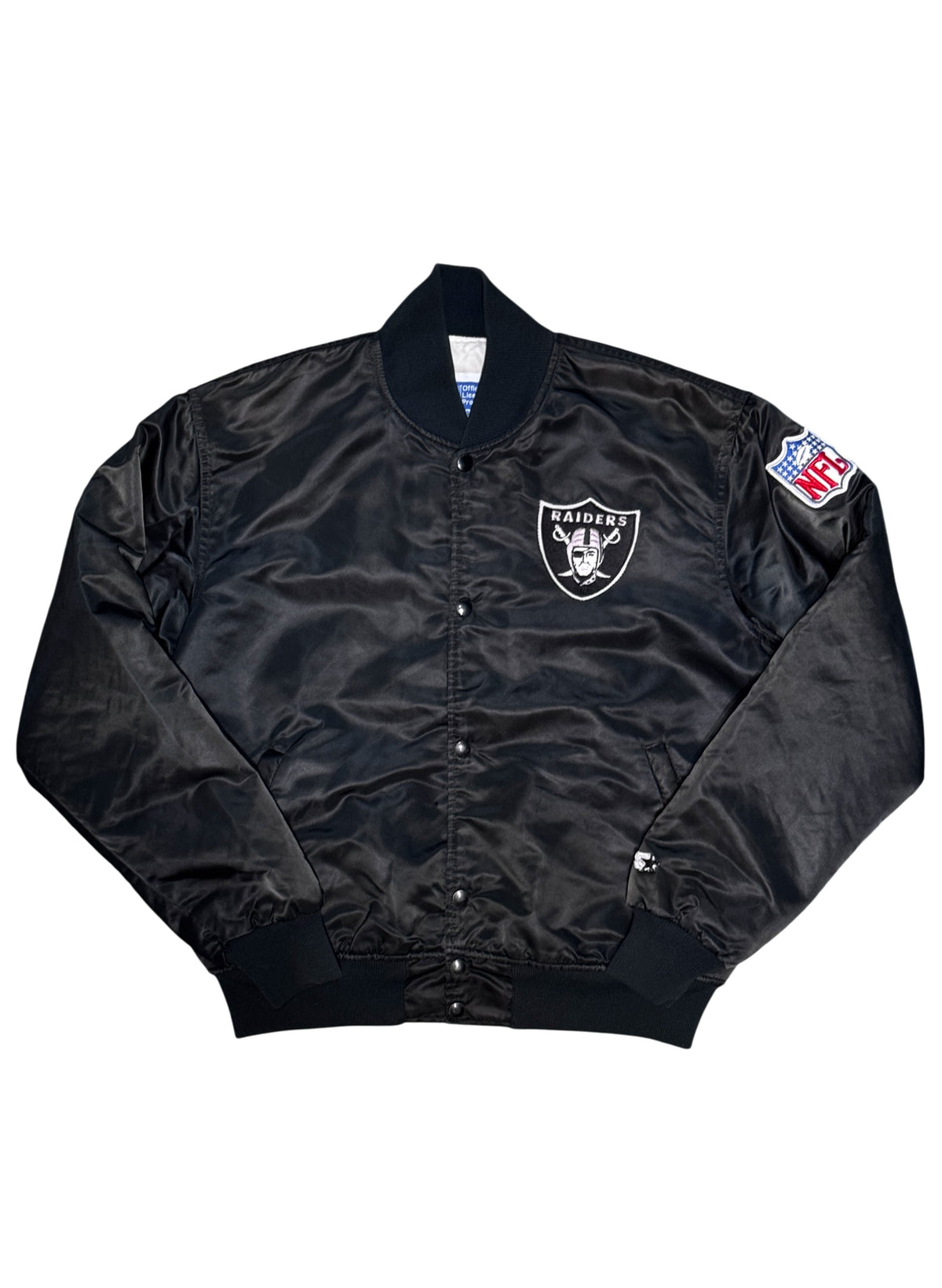 (SUP-855) STARTER NFL "LOS ANGELES" RAIDERS NYLON QUILTING STADIUM JACKET - L - MADE IN U.S.A.