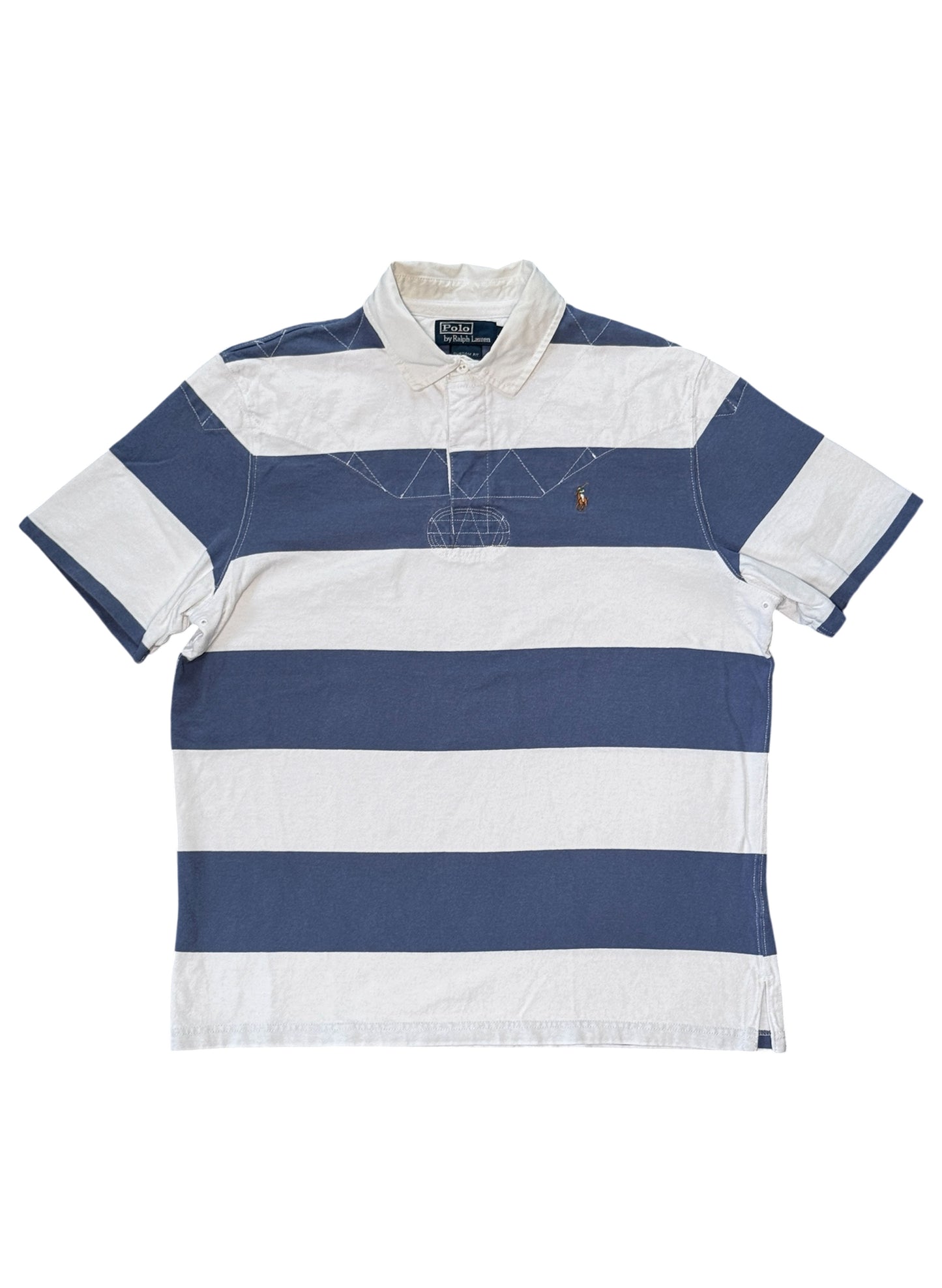 (SUP-702) Polo Ralph Lauren RUGBY SHIRT - WHITE/GREY