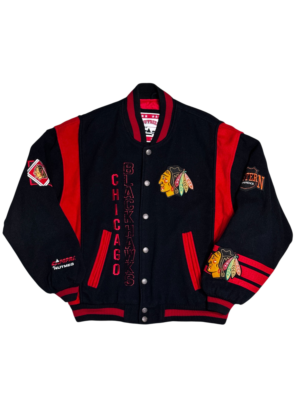 (SUP-880) NHL CHICAGO BLACKHAWKS MELTON STADIUM JACKET - M